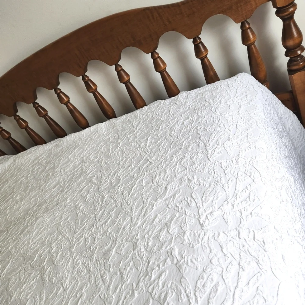 Hampton Hotel Quality White Queen Size Duvet Cover Classic Jacquard